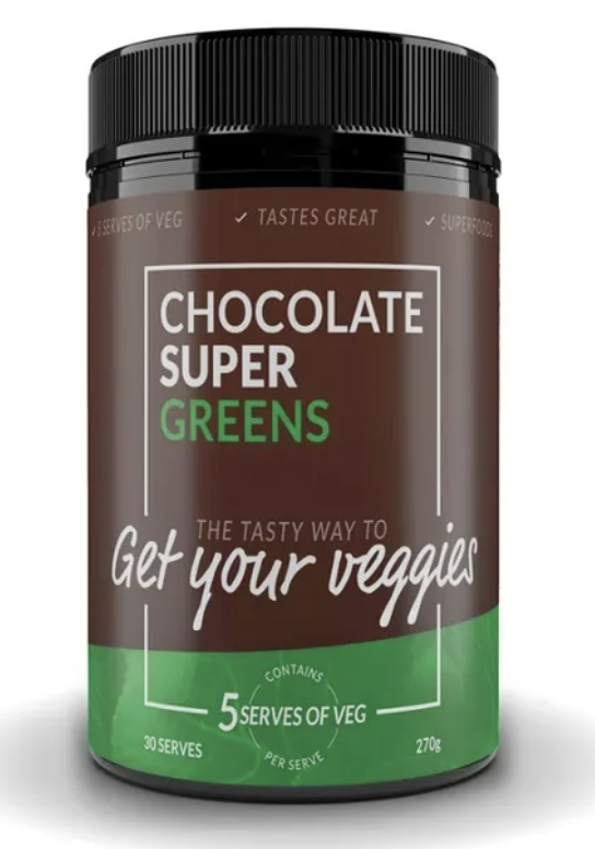 a bottle of Chocolate Super Greens